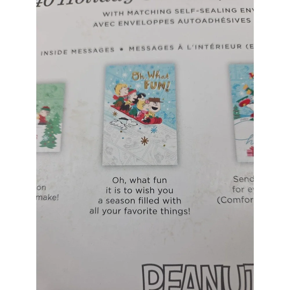 Peanuts Hallmark, Christmas Holiday Cards, Set Of 40, Assorted, NEW